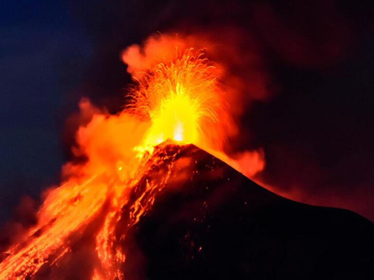 erupting volcano
