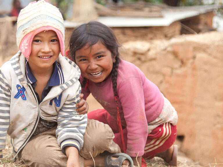 Young children playing in Nepal