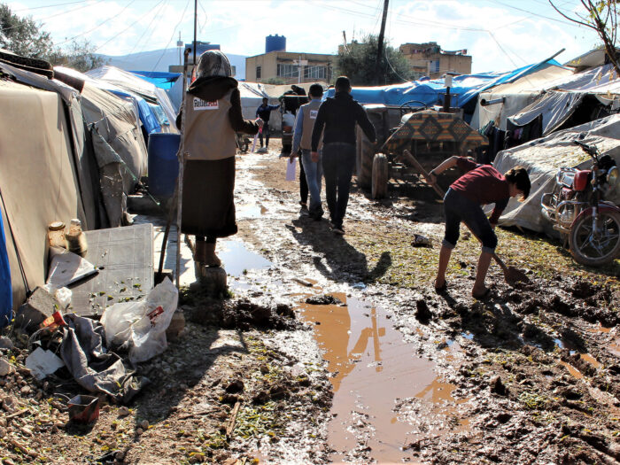 People in a refugee camp in Syria