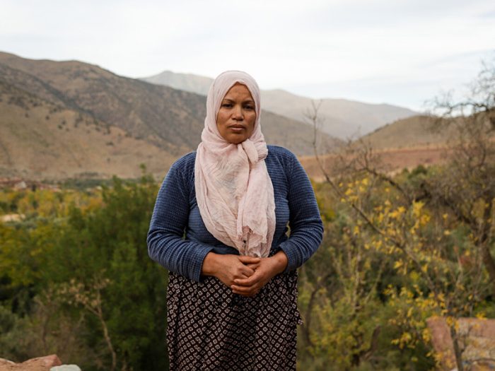 Woman standing in the Atlas Mountains in Morocco