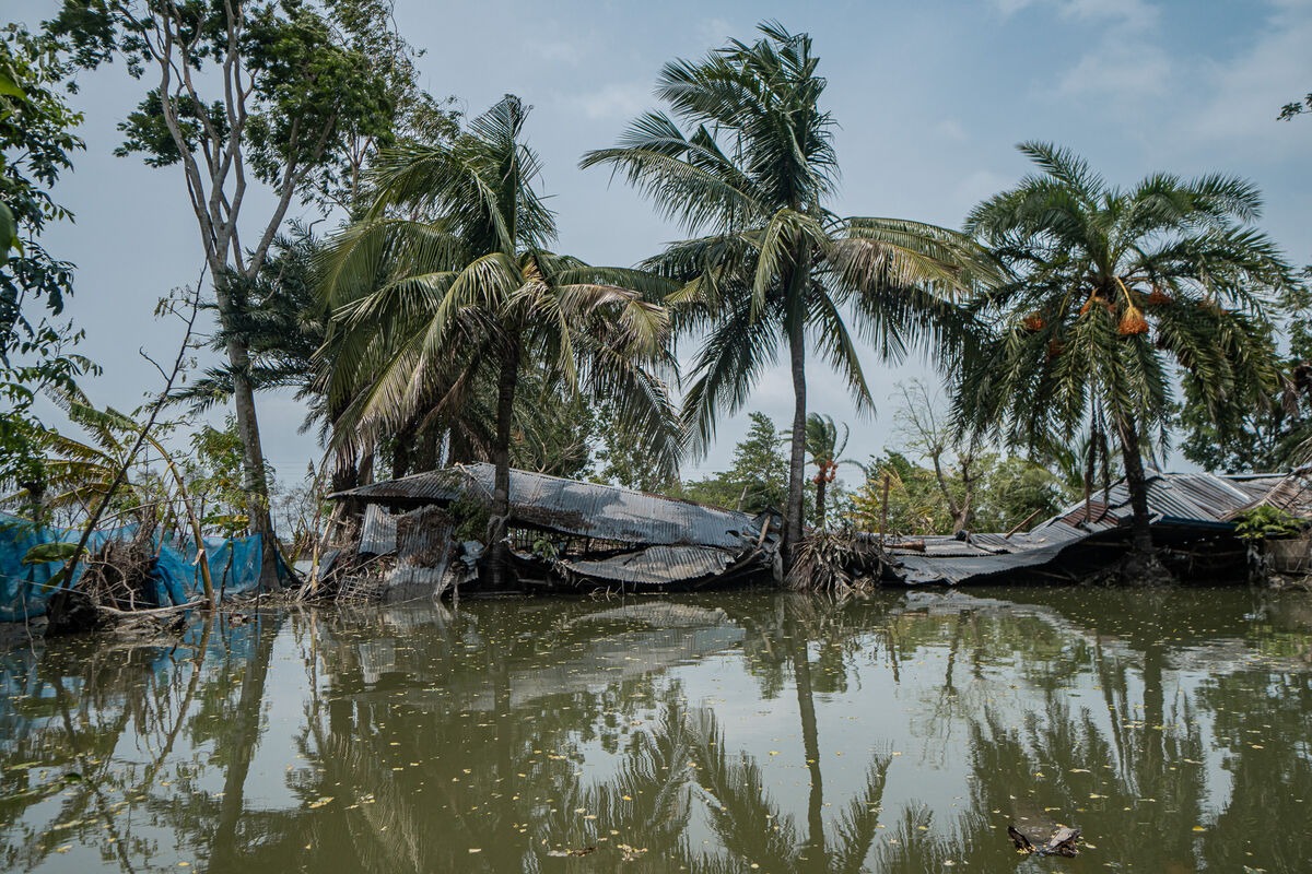 A flooded home after Cyclone Remal.