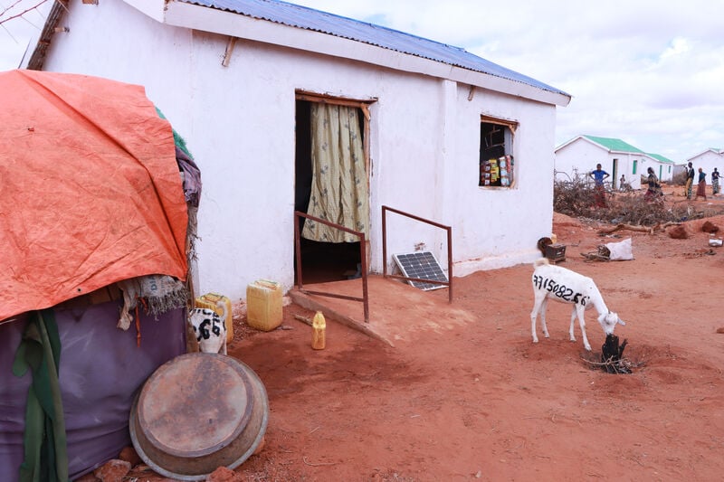 A semi-durable shelter in Somalia.