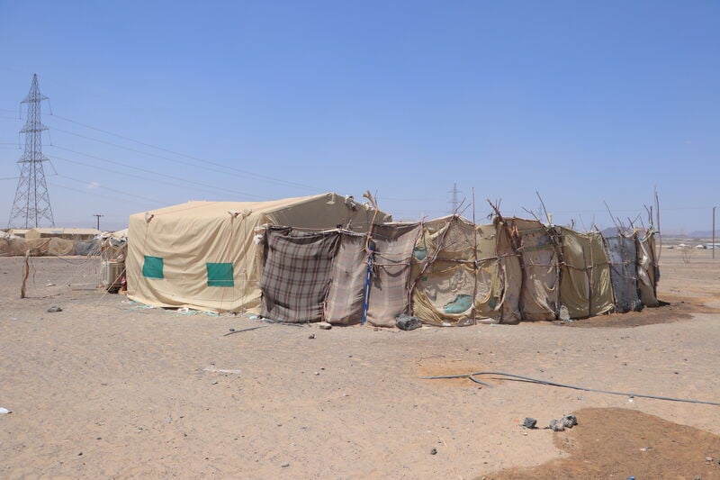 An emergency shelter in Yemen.
